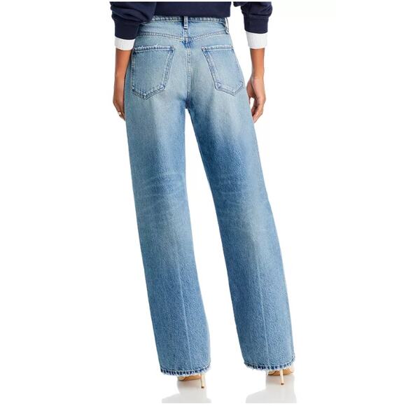 FRAME WOMENS SIZE 28 LE JANE HIGH RISE WIDE LEG VARSITY BLUES NEW - Picture 2 of 14